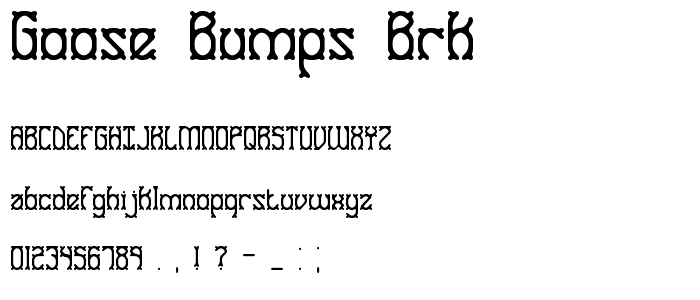 Goose Bumps BRK font
